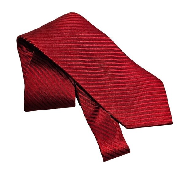 Vintage Burma Bibas Handmade Silk Tie Monochrome Angular Stripes Mens 3.5" x 60" - Picture 2 of 6